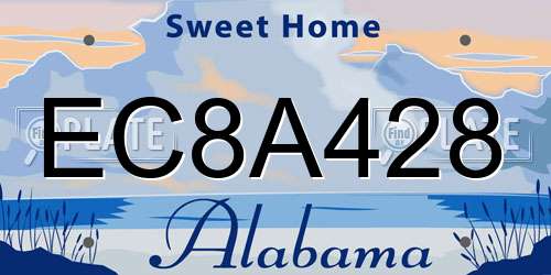 EC8A428 Alabama License Plate