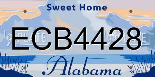 ECB4428 Alabama License Plate