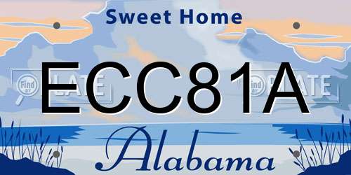 ECC81A Alabama License Plate