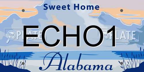 ECHO1 Alabama License Plate