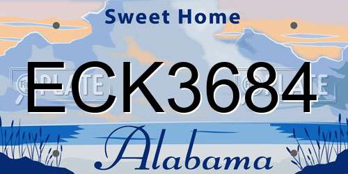 ECK3684 Alabama License Plate