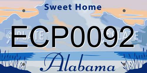 ECP0092 Alabama License Plate