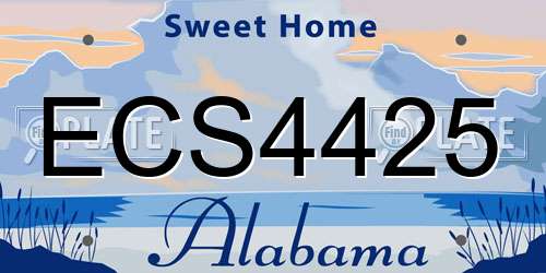 ECS4425 Alabama License Plate