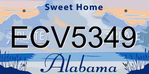 ECV5349 Alabama License Plate
