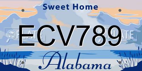 ECV789 Alabama License Plate