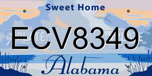 ECV8349 Alabama License Plate