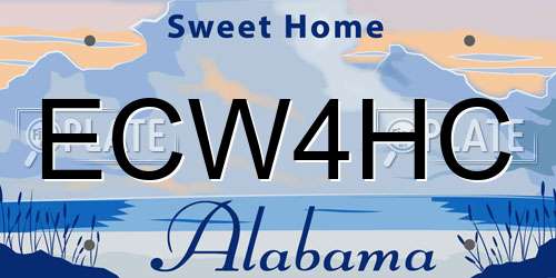 ECW4HC Alabama License Plate