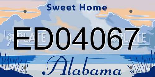 ED04067 Alabama License Plate