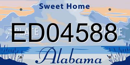 ED04588 Alabama License Plate