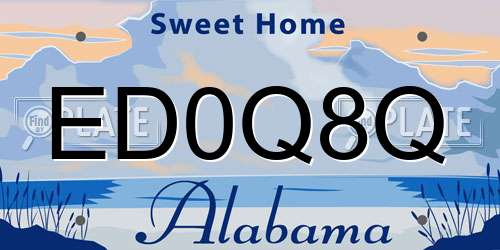 ED0Q8Q Alabama License Plate