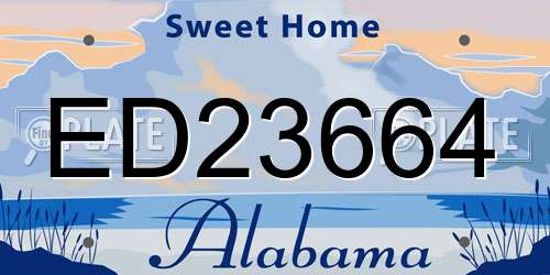 ED23664 Alabama License Plate