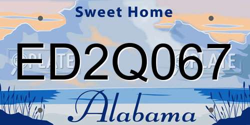 ED2Q067 Alabama License Plate