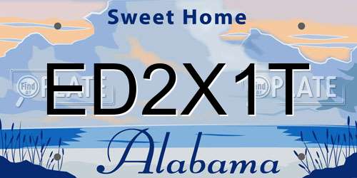 ED2X1T Alabama License Plate
