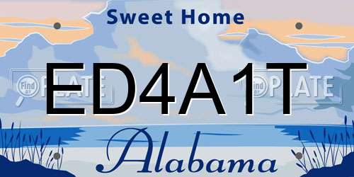 ED4A1T Alabama License Plate
