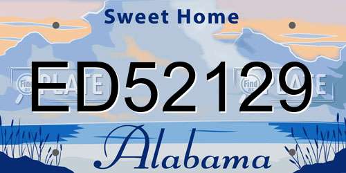 ED52129 Alabama License Plate
