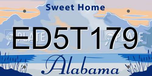ED5T179 Alabama License Plate