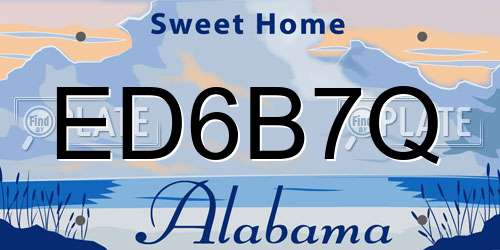 ED6B7Q Alabama License Plate