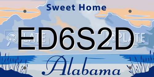 ED6S2D Alabama License Plate