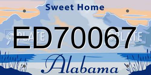 ED70067 Alabama License Plate