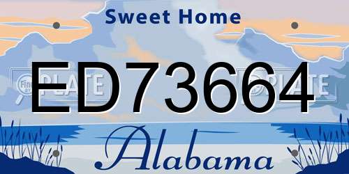 ED73664 Alabama License Plate