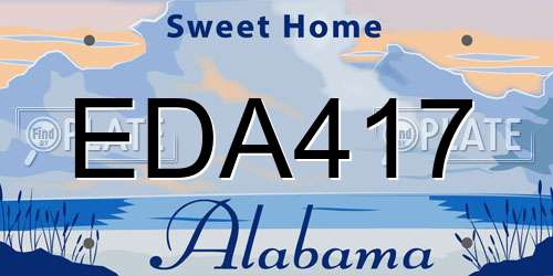 EDA417 Alabama License Plate