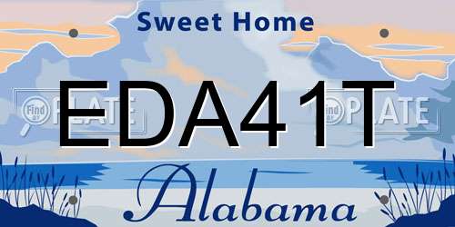 EDA41T Alabama License Plate