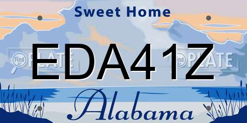 EDA41Z Alabama License Plate