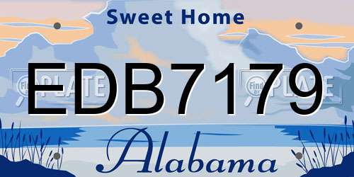 EDB7179 Alabama License Plate