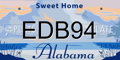 EDB94 Alabama License Plate