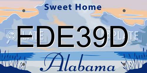 EDE39D Alabama License Plate