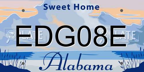 EDG08E Alabama License Plate