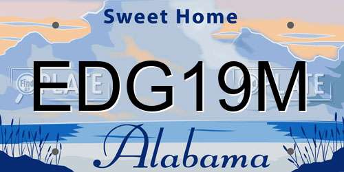 EDG19M Alabama License Plate