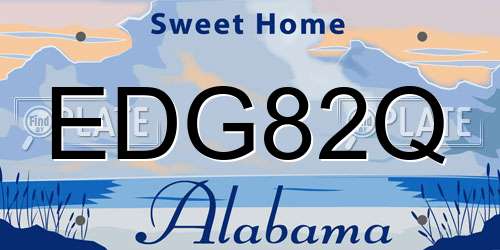 EDG82Q Alabama License Plate