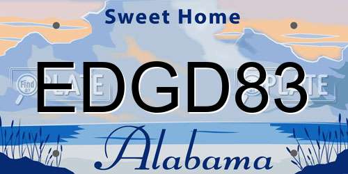 EDGD83 Alabama License Plate