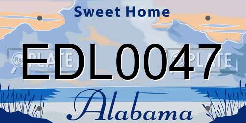 EDL0047 Alabama License Plate