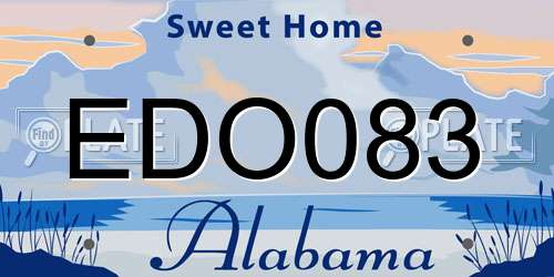 EDO083 Alabama License Plate