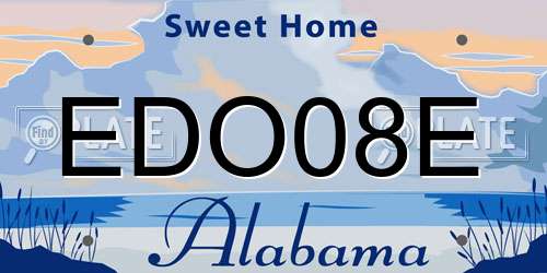 EDO08E Alabama License Plate