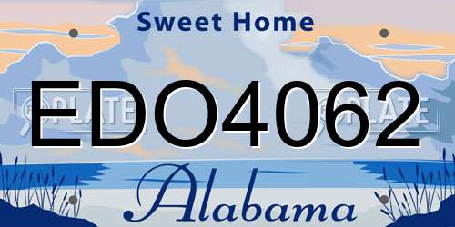 EDO4062 Alabama License Plate