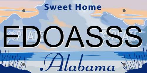 EDOASSS Alabama License Plate