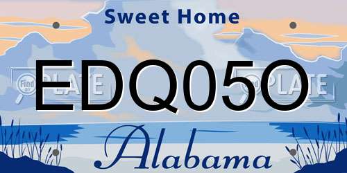 EDQ05O Alabama License Plate