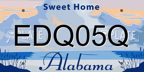 EDQ05Q Alabama License Plate