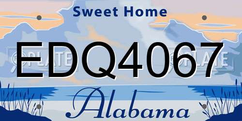 EDQ4067 Alabama License Plate