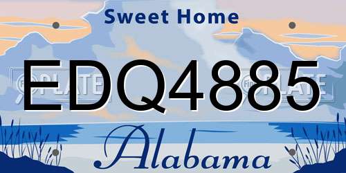 EDQ4885 Alabama License Plate
