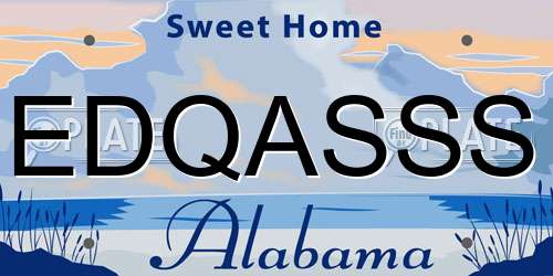 EDQASSS Alabama License Plate