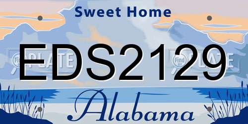EDS2129 Alabama License Plate