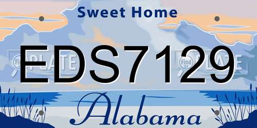 EDS7129 Alabama License Plate