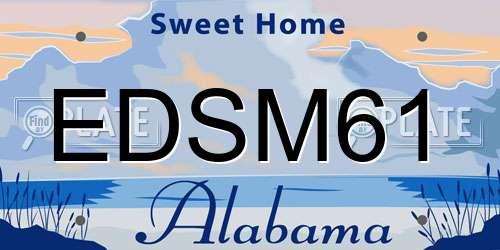 EDSM61 Alabama License Plate