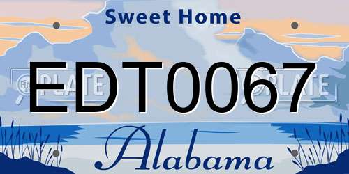 EDT0067 Alabama License Plate