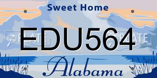 EDU564 Alabama License Plate