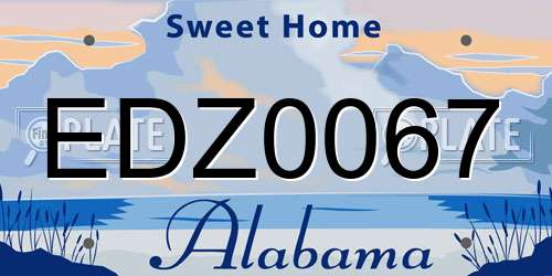 EDZ0067 Alabama License Plate